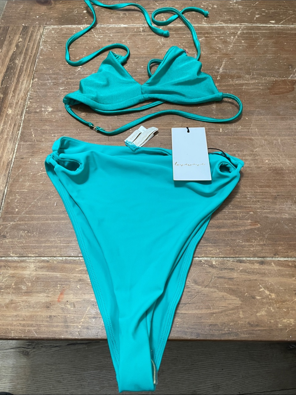 Turquoise High-Waist Bikini Set - Unbranded